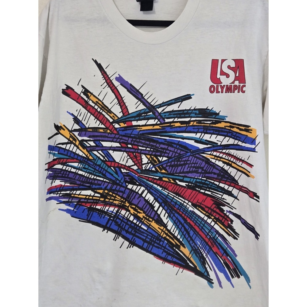 VTG Rare 1990s USA Olympics T-Shirt Medium Sports Athlectics Collectibles 90s - Picture 2 of 9